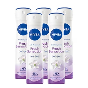 Antiperspirant spray femei Nivea Fresh Sensations, 72h protectie, 5 buc x 150 ml