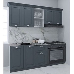 Set bucatarie cu soft-close si fronturi MDF Badenmob, seria Square 180.01cm, Antracit