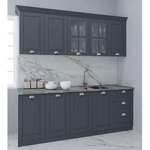 Set bucatarie cu soft-close si fronturi MDF Badenmob, seria Square 200.02cm, Antracit
