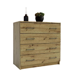 Comoda cu patru sertare Sani Simple, Stejar votan, 80 x 42 x 80 cm
