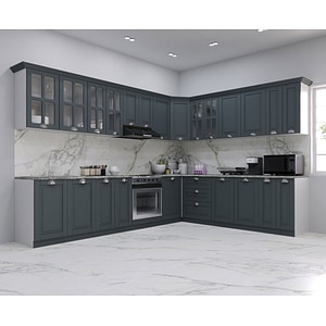 Set bucatarie Colt cu soft-close si fronturi MDF Badenmob, seria Square, 300/250 Antracit, montaj reversibil