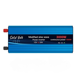 Invertor Solid Volt, 1500W/3000W unda modificata, 12V si 24 V - 220V, duce/functioneaza frigider, rulota, autorulota, casa, cabana, auto, tir, camion, baterii solare sau auto