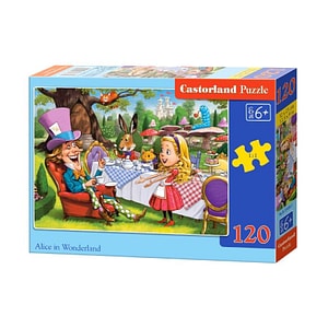 Puzzle pentru copii Jokomisiada, Alice in Tara Minunilor, 120 piese, 6 ani+