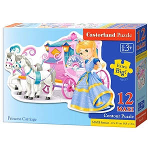 Puzzle pentru copii Jokomisiada, Caleasca Printesei, 12 piese, 36 luni+