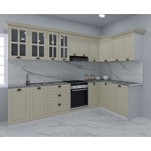 Set bucatarie Colt cu soft-close si fronturi MDF Badenmob, seria Square, 300/140 Fag, montaj reversibil