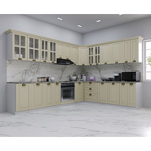 Set bucatarie Colt cu soft-close si fronturi MDF Badenmob, seria Square, 300/250 Fag, montaj reversibil