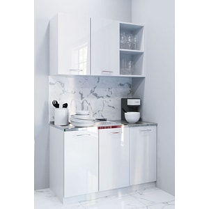 Set mobilier bucatarie MDF Badenmob, vopsit ultralucios, seria Iris, 120cm, Alb
