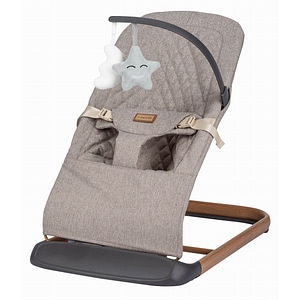 Sezlong balansoar FreeON Serene, Pana la 9 kg, Cu centura in 3 puncte, Spatar reglabil in 3 etape, Cu bara de jucarii, 70 x 45 x 56 cm, 0 luni+, Beige