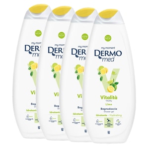 Gel de dus Dermomed Vitalita cu extract de lime, 4 buc x 750 ml