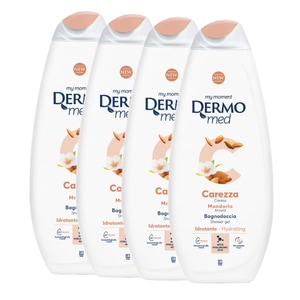Gel de dus Dermomed cu extract de migdale si cirese, 4 buc x 750 ml