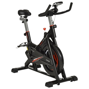 Bicicleta soozier fitness cu ecran LCD HomCom, 53,5x110x105-117cm, Otel, Neagra