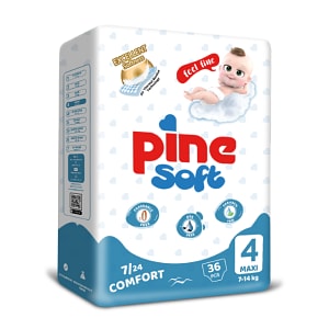 Scutece Pine Soft, nr.4, Unisex, 7-14 kg, 36 buc