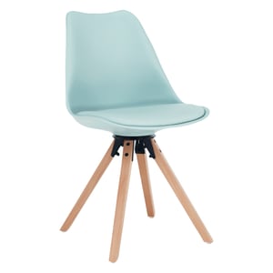 Scaun pivotant de bucatarie, dining, living, de design, elegant, piele ecologica, 48x57.5x82.5 cm, turcoaz, mentol