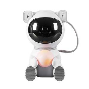 Lampa Proiector Astronaut Timebox 2 in 1, 8 culori nebuloasa, 7 culori luna, cap rotativ 360, telecomanda, timer auto-off, ideala pentru dormitor, gaming si petreceri