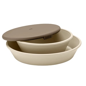 Set pentru hranire Bibs, Mini Meal, Farfurie, Cu bol cu capac, Vanilla