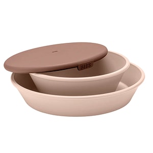 Set pentru hranire Bibs, Mini Meal, Farfurie, Cu bol cu capac, Blush