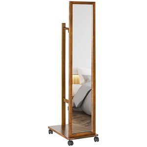Oglinda Pe Toata Lungimea De Sine Statatoare HomCom, 35.5W x 49.5D x 167.8Hcm, Lemn, Nuc