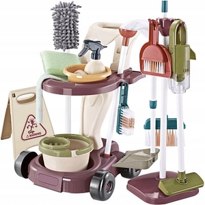 Set de curatenie pentru copii, 26 elemente, Aspirator, Mop, Matura cu Faras, 32 x 30 x 45.5 cm
