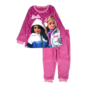 Pijama copii Barbie, cu maneca lunga, cocolino, 6 ani, 116 cm, fucsia