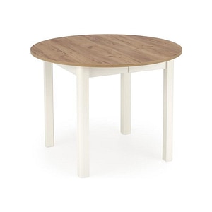 Masa extensibila RINGO, stejar/alb, PAL furniruit, 102/142x102x76 cm