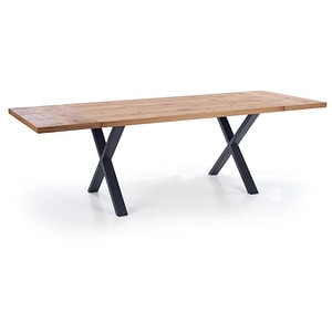 Masa extensibila XAVIER, stejar deschis/negru, lemn/otel, 160/250x90x76 cm