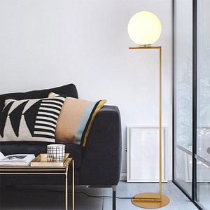 Lampadar HOMELUX, Moon, 30X30X156 Cm, E27, 40 W, Metal/Sticla, Auriu/Alb