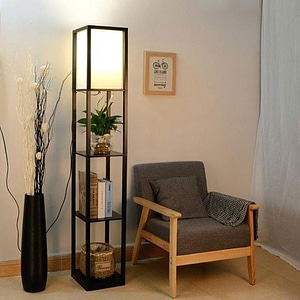 Lampadar HOMELUX, Cubes, 26X26X160 Cm, E27, 40 W, Mdf/Textil, Negru/Alb