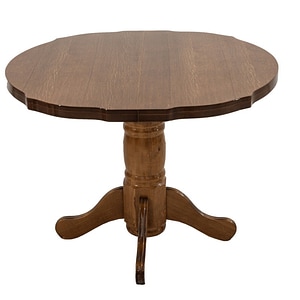 Masa living si bucatarie extensibila SB Fan DRIMUS, MDF Furniruit, structura lemn masiv, 100-133,5x99x74 cm, nuc