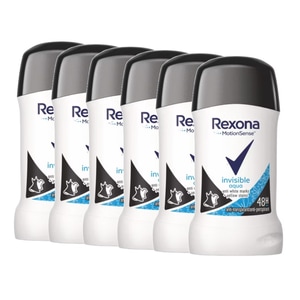 Antiperspirant stick femei Rexona Invisible Aqua, 48h protectie, 6 x 40 ml