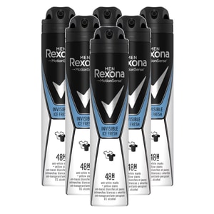 Deodorant spray barbati Rexona Invisible Ice Fresh, 48h protectie, 6 x 150 ml