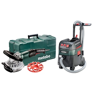 Set slefuitoare+aspirator Metabo RSEV 19-125 RT Beton + ASR 35 L ACP, 1800 W, 9500 rpm