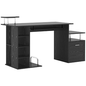 Birou HomCom, 152 x 60 x 88 cm, MDF, Negru