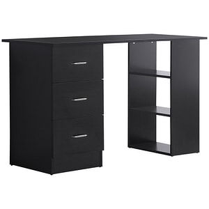 Birou cu 3 sertare si raft de depozitare Homcom, 120 x 49 x 72 cm, MDF, Maro