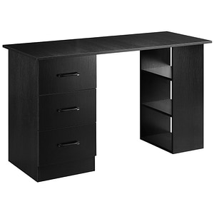 Birou cu suport calculator cu 3 sertare si 3 rafturi Homcom, 120x49x72cm, PAL, Negru