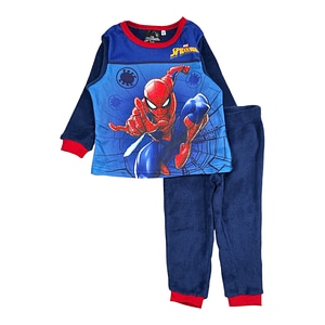 Pijama copii Spiderman Marvel, cu maneca lunga, cocolino, 7 ani, 122 cm, albastru