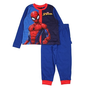 Pijamale copii cu maneca lunga Spiderman, 100% bumbac, marimea 98 cm, albastru