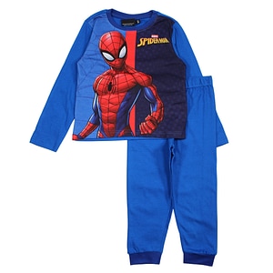 Pijamale copii cu maneca lunga Spiderman Marvel, 100% bumbac, marimea 98 cm, albastru