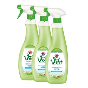 Set solutie curatat geamuri spray anti-strop Chante Clair Vert, 3 buc x 625 ml