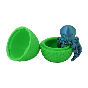 Figurina Sani, Ou mediu cu octopus mini 67x 85 mm, Verde, Albastru cer