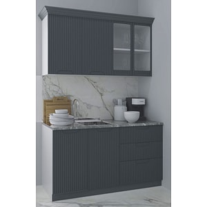 Set bucatarie cu soft-close si fronturi MDF Badenmob, seria Space, 140.01cm, Antracit