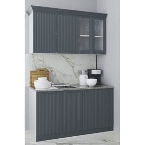 Set bucatarie cu soft-close si fronturi MDF Badenmob, seria Space, 140cm, Antracit