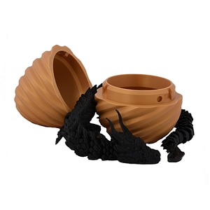 Figurina Sani, Dragon in Ou Spirala 90 x 120 mm, Aur, Negru