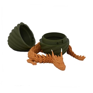 Figurina Sani, Dragon in Ou Spirala 90 x 120 mm, Verde inchis, Negru