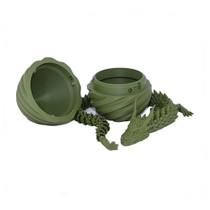 Figurina Sani, Dragon in Ou Spirala 90 x 120 mm, Verde inchis