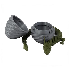 Figurina Sani, Dragon in Ou Spirala 90 x 120 mm, Argintiu, Verde inchis