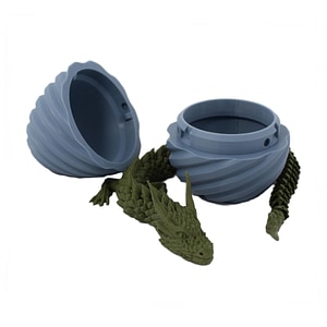Figurina Sani, Dragon in Ou Spirala 90 x 120 mm, Gri, Verde inchis