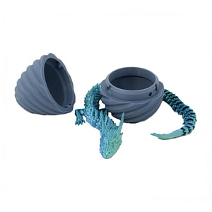 Figurina Sani, Dragon in Ou Spirala 90 x 120 mm, Gri, Albastru deschis
