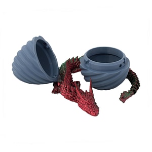 Figurina Sani, Dragon in Ou Spirala 90 x 120 mm, Gri, Verde, Rosu