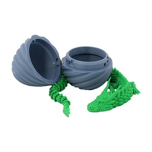 Figurina Sani, Dragon in Ou Spirala 90 x 120 mm, Gri, Verde