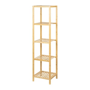 Etajera depozitare KL273 DRIMUS, 5 rafturi, lemn, 33x37x140 cm, multifunctional, natur